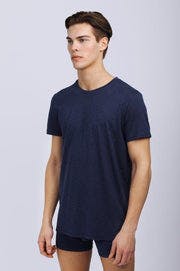 Men T-shirt - Blue Melange
